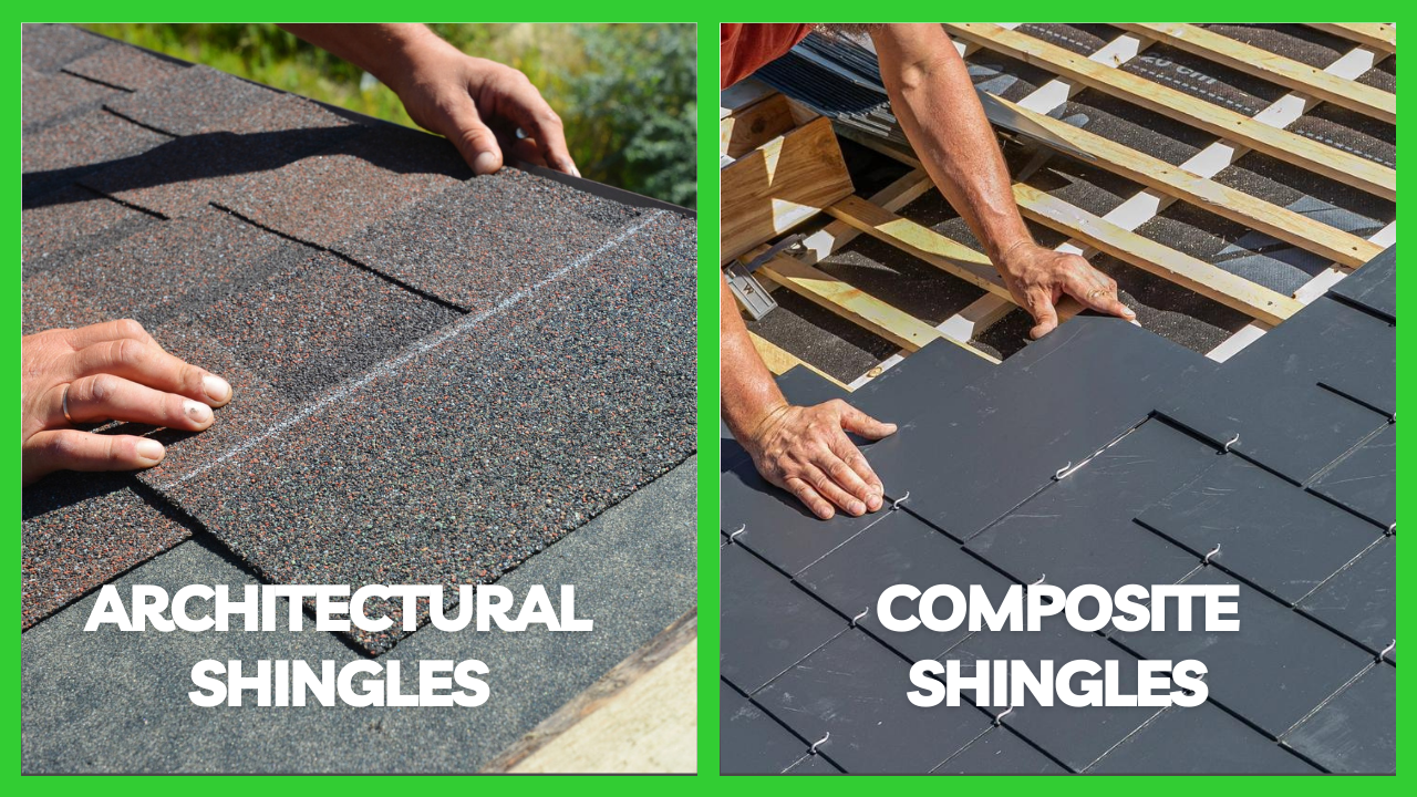 Architectural shingles and composite shingles